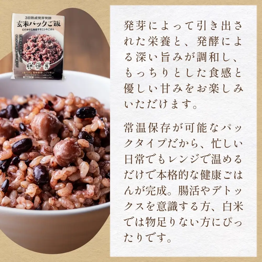 【常温】3日熟成発芽発酵玄米ご飯パック 30食 幻の米@石巻産ササニシキごはん