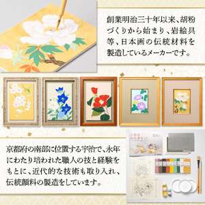 岩絵具初心者キット(寒牡丹編改) 日本画 セット キット 初心者 体験 岩絵具 絵具 筆 【uj-CK003-D】【ナカガワ胡粉絵具】