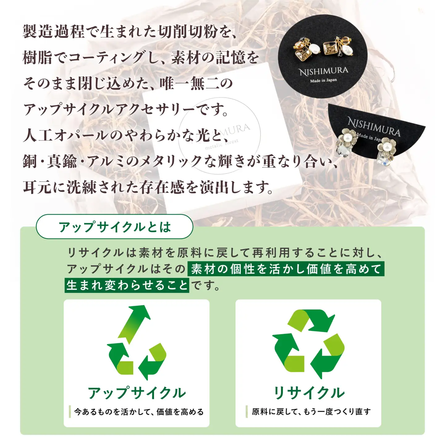 upcycle 真鍮切粉のピアス