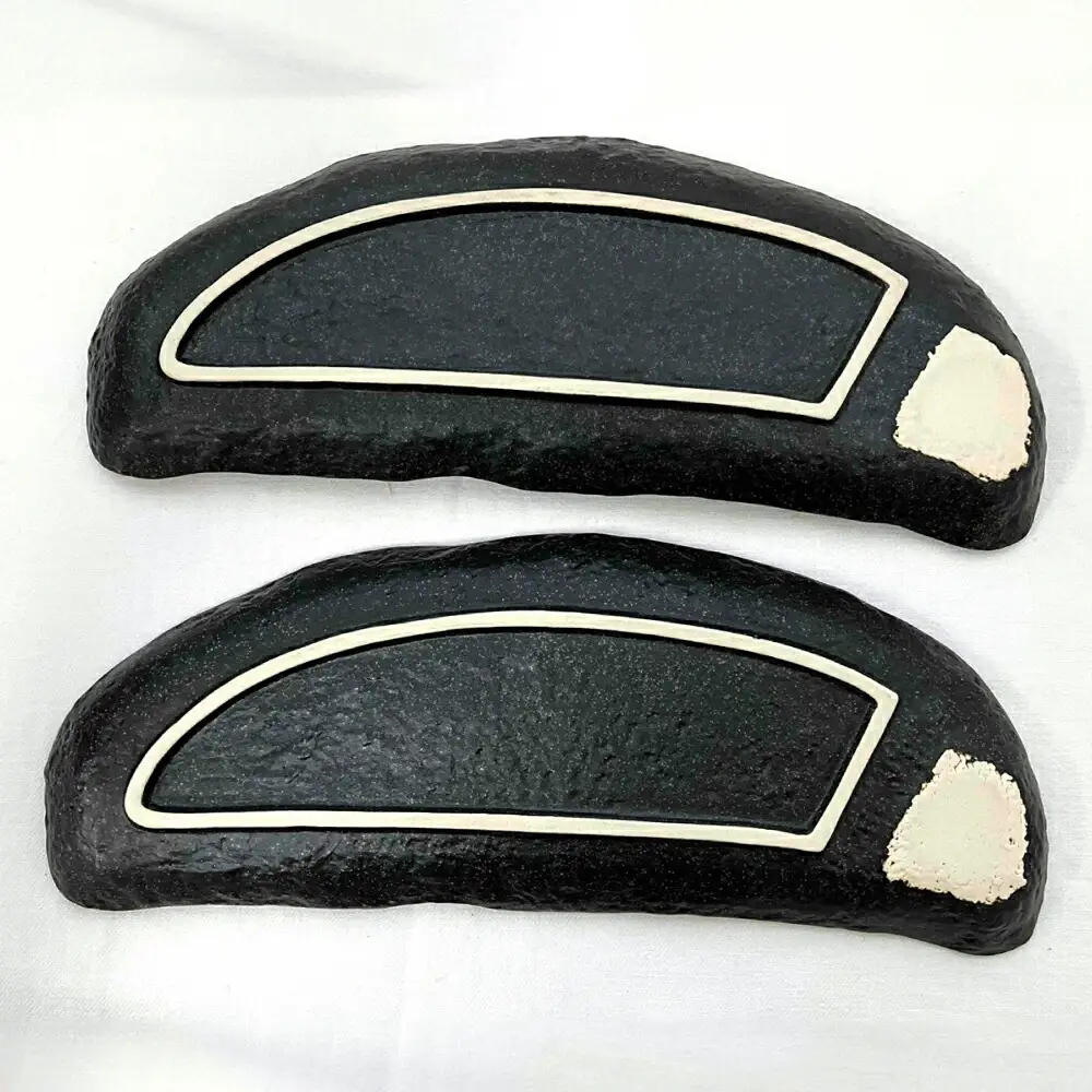 【瀬戸焼】 仕切り付き さんま皿 黒備前 4点セット 【まるたか水野コーポレーション】 / 食器 皿 和食器 陶器 / 瀬戸市[BBBF030]