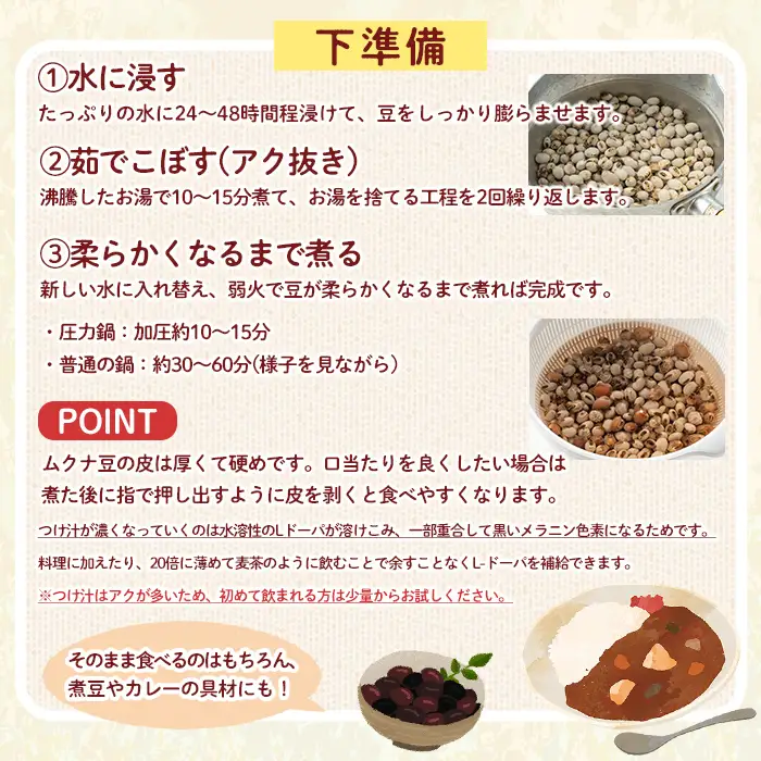 ムクナ豆 200g 八升 ハッショウマメ 【永濱農園】n428