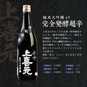 SC0726　純米大吟醸 超辛口酒 2種飲み比べセット【上喜元 純米大吟醸45 完全発酵超辛、初孫 純米大吟醸 魔斬 超辛口】　計2本(各720ml×1本)
