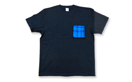 胸ポケット付きTシャツ Lサイズ 半袖 洋服 手織り 男女兼用 選べる ポケット 色 コットン 新潟市 ポケット赤
