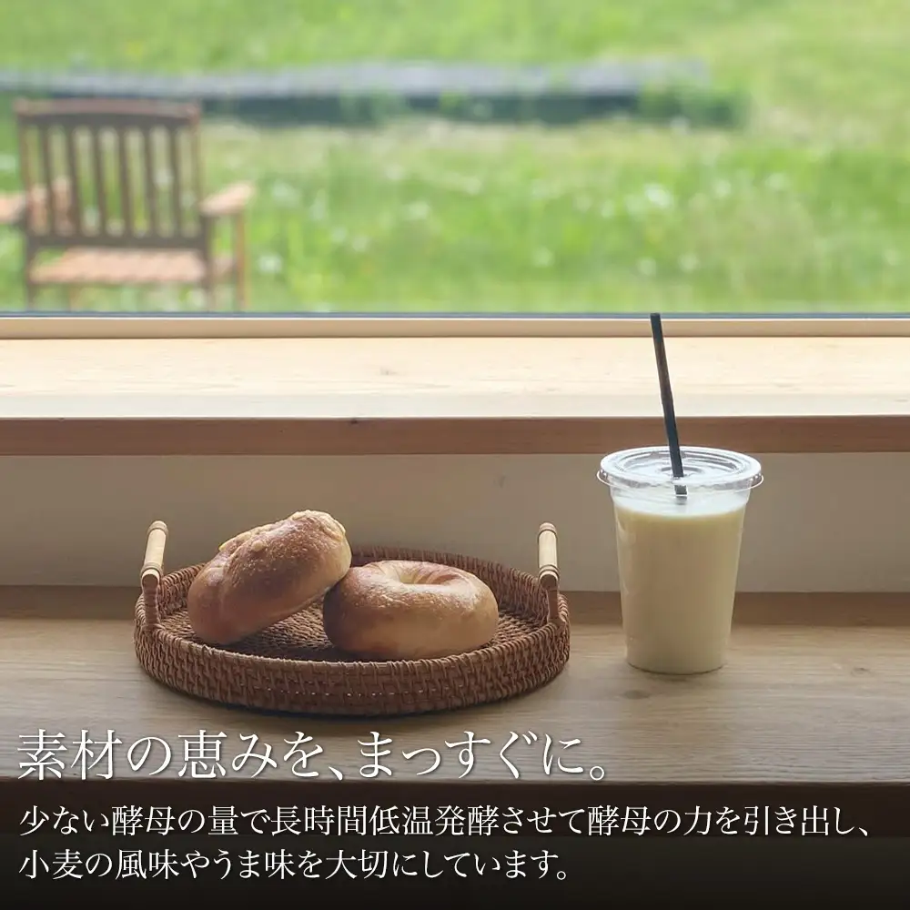 パン ベーグル 天然酵母 美瑛小麦「ゆめちから」プレーンベーグルとミルクパン パン セット リッカロッカ