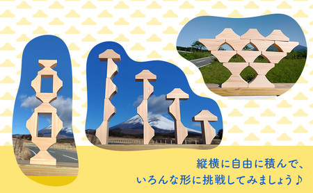 積み木 富士山 ヒノキ 知育玩具 積み木【50ピース】