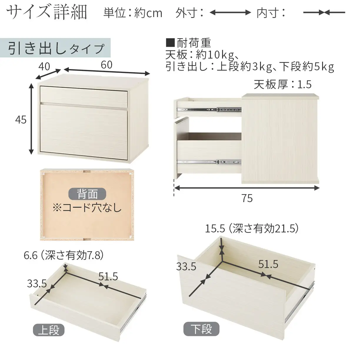 【完成品でお届け】[ 幅60cm ] キューブボックス型テレビ台〔引き出しタイプ〕（ホワイト）キューブボックス 引き出し テレビ台 ロータイプ カラーボックス 収納 シェルフ ローボード コンパクト LKANET300247-2-WH