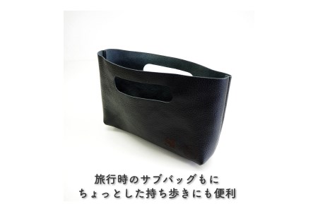 上品な質感が魅力！ 牛革バッグインバッグ S ブラック【0557-1】
