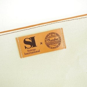 高級感をプラス！牛革製ストラップ付き 帆布クラッチバッグ【0448】