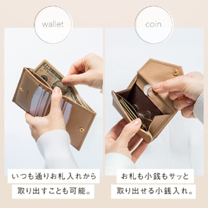 ミニ財布 二つ折り財布 サンドグレー MURA｜二つ折り財布