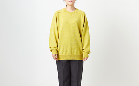 ≪先行予約≫【THISISASWEATER.】A4: A SWEATER IS COLOR.  Yellow moku イエロー カシミヤセーター 服 洋服 ユニセックス メンズ レディース ブランド 数量限定 山形県 山辺町 サイズ2 yt-scxym2