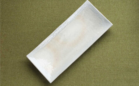 【瀬戸焼】 「舞陶館」 粉引 長角皿 2枚セット 【松本陶器株式会社】 / 皿 食器 角皿 プレート / 瀬戸市[BBDX023]
