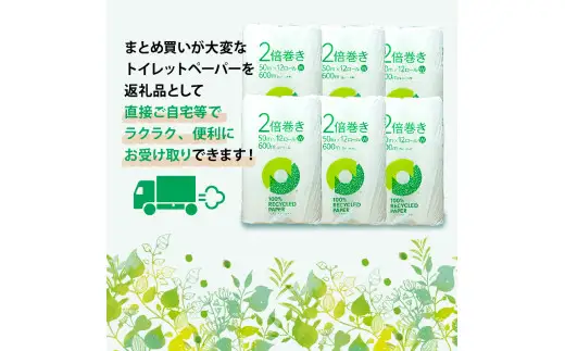 定期便 【 初回発送：2026年10月 】 トイレットペーパー 年 3 回 4 ヶ月毎 2倍巻き 無香料 トイレット