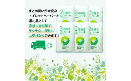 定期便 【 初回発送：2026年10月 】 トイレットペーパー 年 2 回 6 ヶ月毎 2倍巻き ダブル 無香料 トイレット