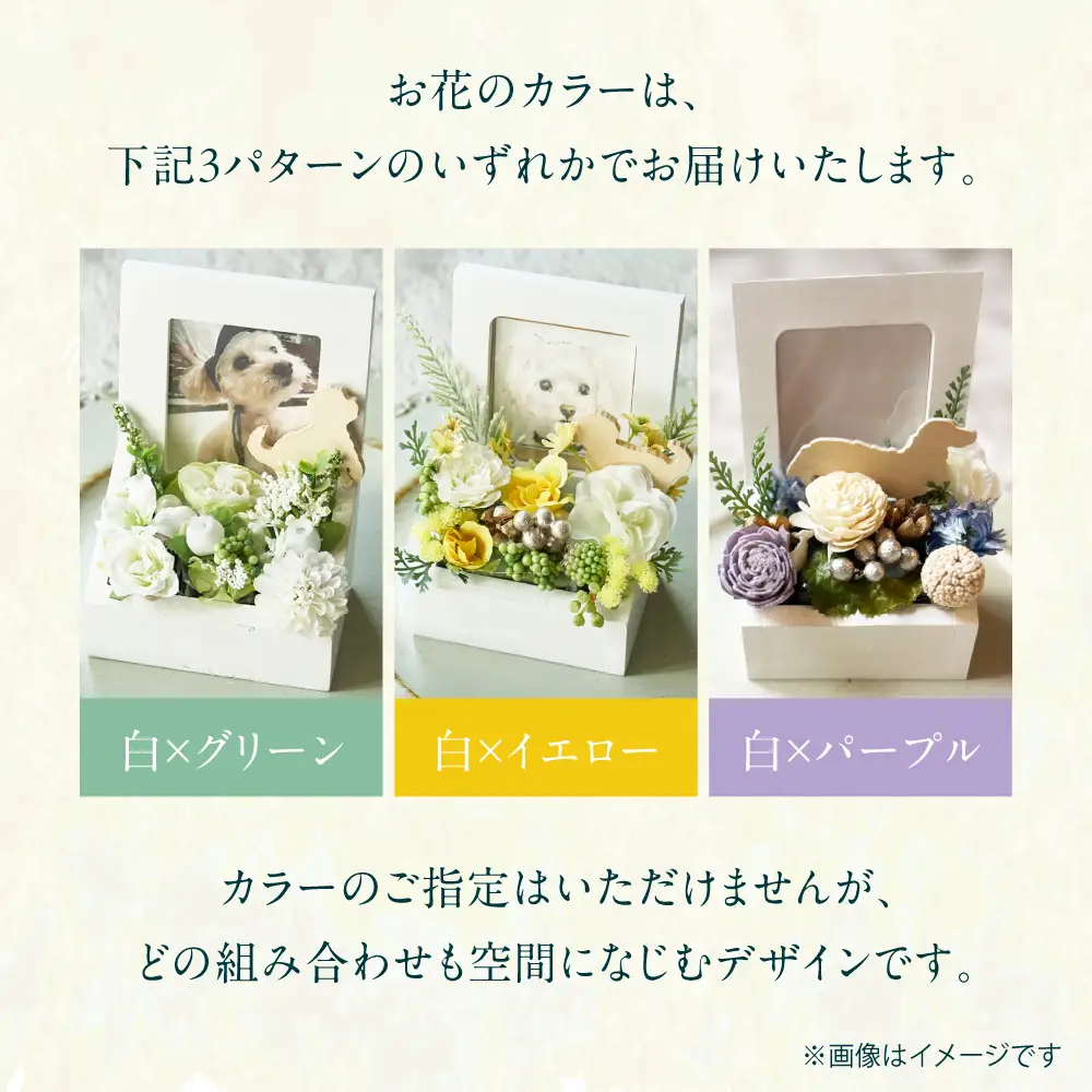 フラワーアレンジメント作家が手がける ペット用ミニ祭壇（トイプードル） 大阪府高槻市/seasons[AOEX002]