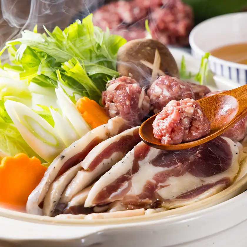 わはは牧場のカモ鍋セット(カモ肉スライス200g×2パック、アイガモ肉のミンチとオリジナル鍋つゆ)【配送不可地域：離島】【1722894】
