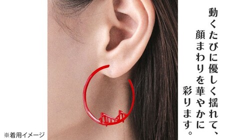 若戸大橋ピアス 1セット 2個 両耳分 ペア アクセサリー 赤 ピアス 若戸大橋 モチーフ ジュエリー 華やか カジュアル フォーマル ギフト プレゼント 福岡県 北九州市