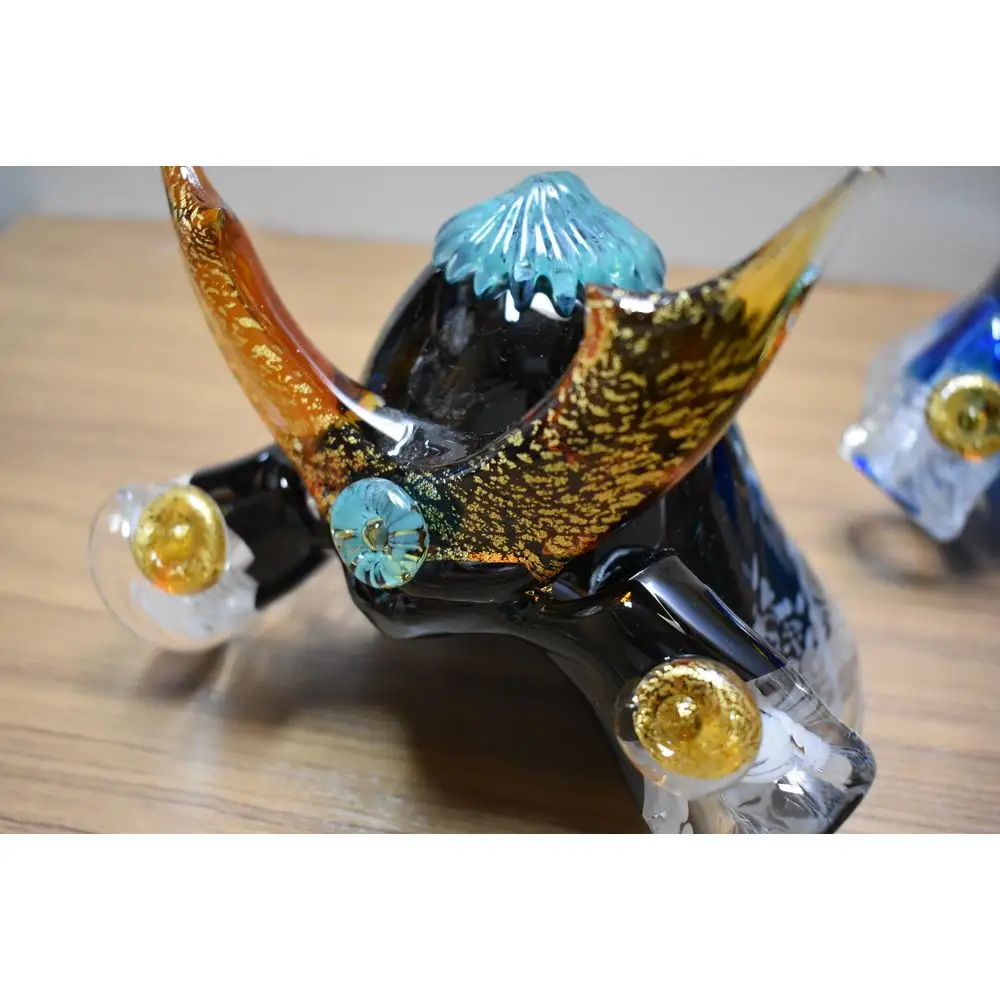 ガラスの武将兜 GK-11BK(黒)【粋工房】_HA1988 兜飾り 端午の節句 飾り ガラス細工 インテリア 置物 ソーダガラス 工芸品 お祝い 贈り物 ギフト 福岡県宗像市 宗像市 福岡 宗像