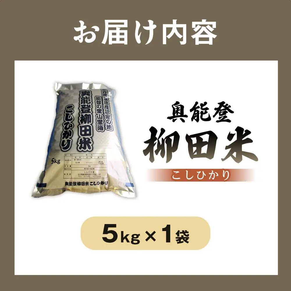 【復興支援】(新米先行受付)【令和8年産】奥能登柳田米 こしひかり 5kg