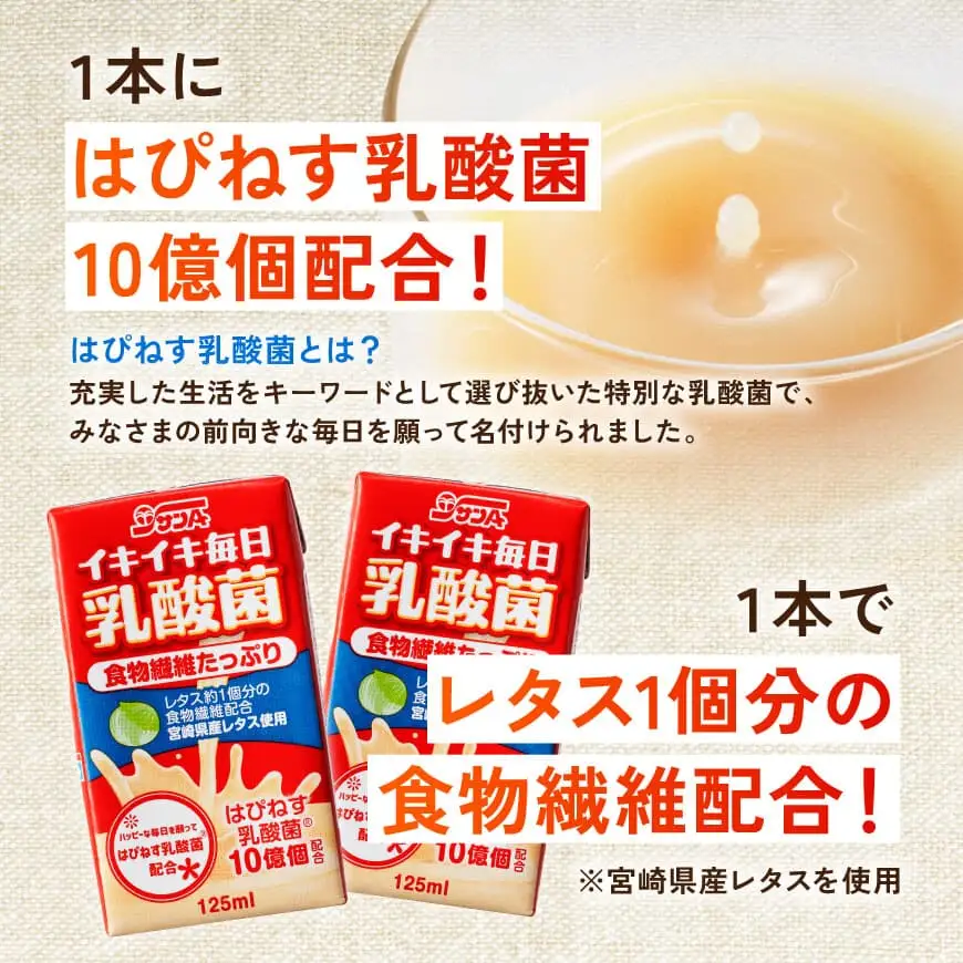 サンA イキイキ毎日乳酸菌（紙）125ml×24本 【 宮崎県 川南町 飲料類 乳酸菌 セット ジュース 紙パック 】