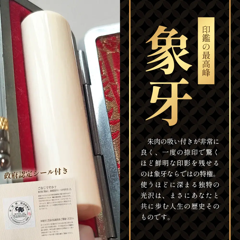 象牙印鑑 実印 専用ケース付｜はんこ ハンコ 象牙 手彫り仕上げ オーダーメイド 進学 就職 結婚 御祝 贈答 印乃匠かしま 送料無料 佐賀県 鹿島市 O-8 