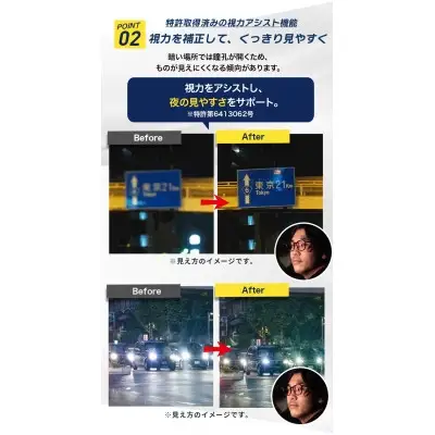 メガネ ナイトグラス LED クリアジャケット 1本