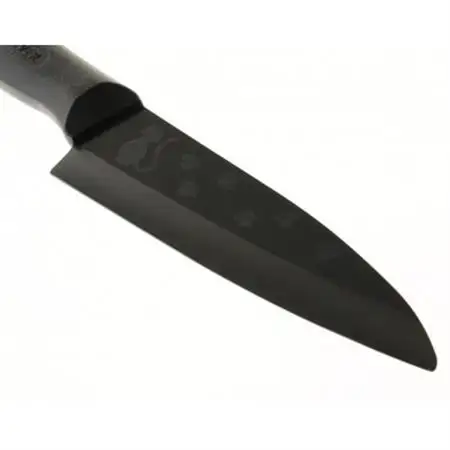 フォーエバー　彫刻黒セラミック包丁　ネコ　黒ハンドル　150mm【配送不可地域：沖縄県】【1726313】