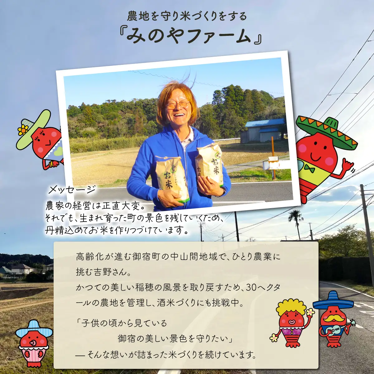 【3ヶ月定期便】みのやファーム耕作放棄地解消応援米　こしひかり　5ｋｇ（玄米）ONJF012
