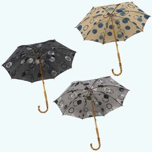 傘 日傘 晴雨兼用傘 レディース 長傘 麻 UV防止 ドット柄 531901 日本製 グレー ／ まちづくり観光振興機構 和風 おしゃれ 紫外線対策 奈良県 田原本町