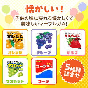 丸川製菓 フーセンガムバラエティー(マルカワ 4粒入マーブルガム5種詰合せ)  フーセンガム バラエティー マルカワ 4粒入 マーブルガム 5種 詰合せ ベストセラー 懐かしい レトロ 駄菓子 おやつ お菓子 風船ガム オレンジ グレープ いちご マスカット コーラ ガム アソートパック 東洋食品株式会社 愛知県 小牧市 送料無料 [134T18]