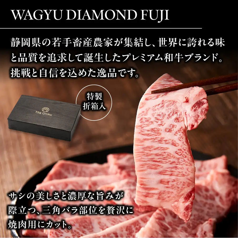 龍馬1865＋WAGYU DIAMOND FUJI カルビ(三角バラ) 300g×2【配送不可：沖縄県・離島】
