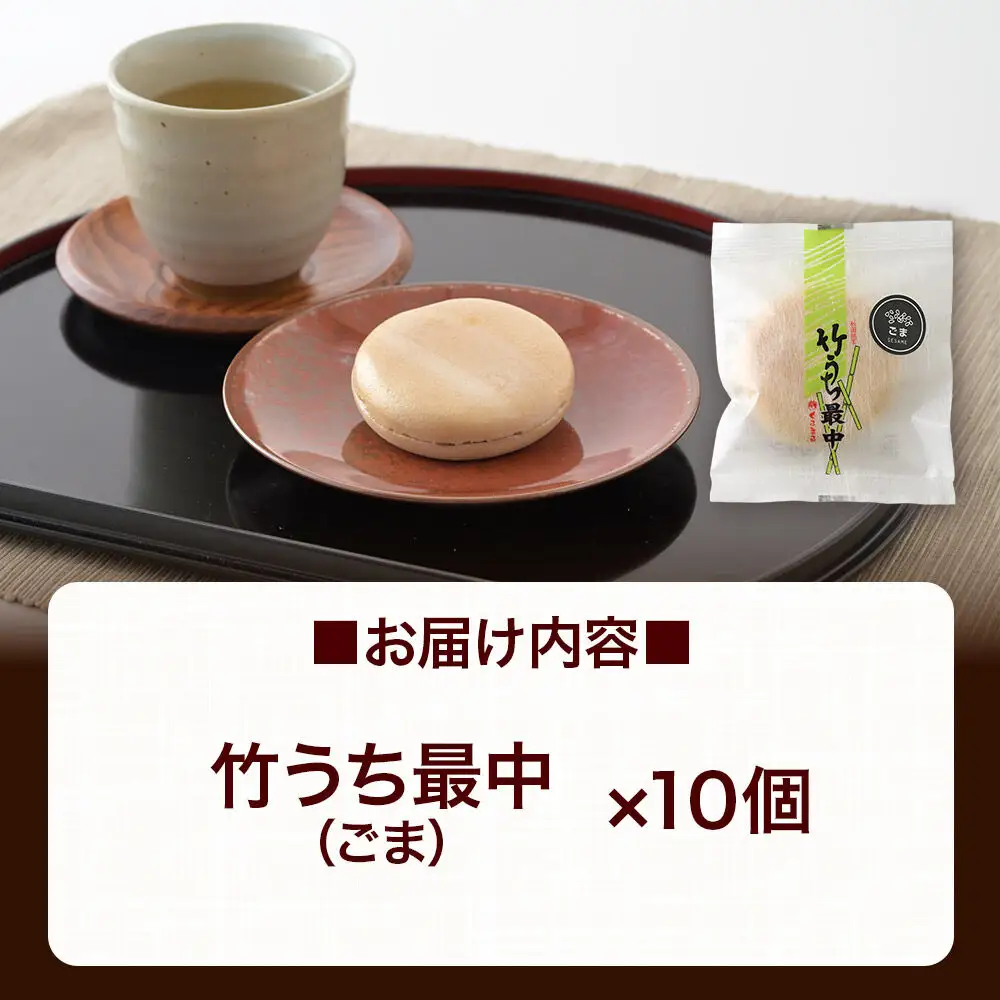 竹うちもなか ごま 10個入 最中 秋田銘菓 お菓子のくろまる 秋田 美郷町