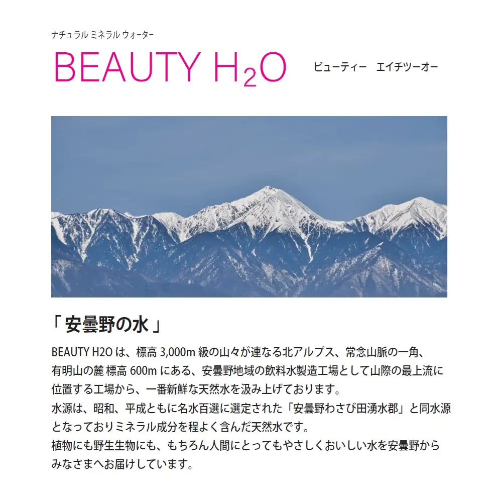 ナチュラル・ミネラルウォーター BEAUTY H₂O　350ml×24本