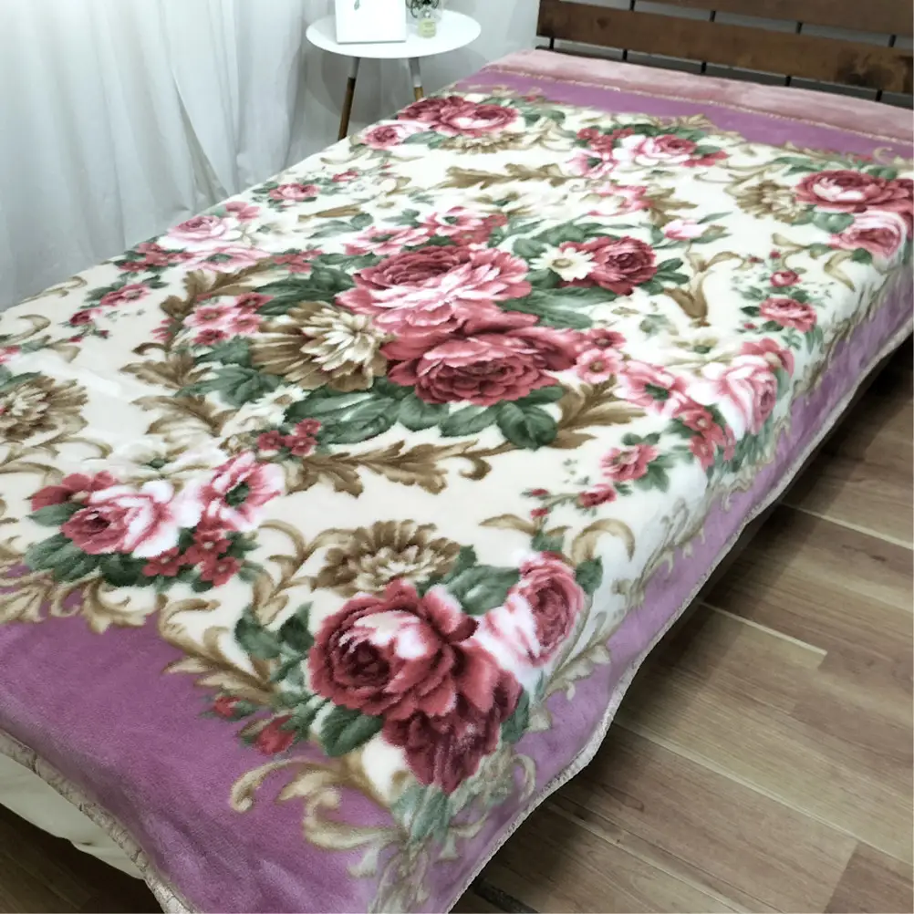 【シングル2枚組】吸湿発熱ふんわりアクリル2枚合わせ毛布(140×200cm)×1セット（ピンク1枚・ブルー1枚）  M-6701-2P