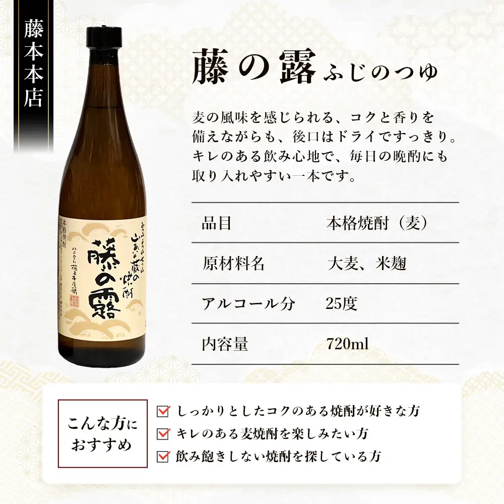 諸塚村産 地焼酎 4本セット｜園の露 藤の露 酒 お酒 焼酎 米焼酎 麦焼酎 麹 老舗酒屋 少量生産 木だる蒸留 アルコール もろっこはうす 宮崎県 諸塚村 MO-61