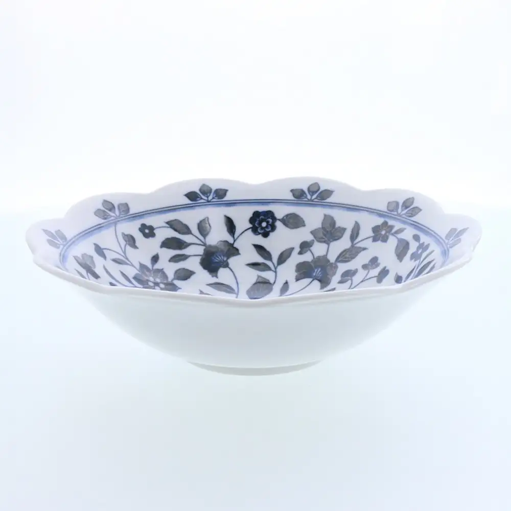 【美濃焼】洛悠花 らくゆうか 花型 大鉢 2点セット【カネ定製陶】 ボウル 花柄 食器セット[MEI286]