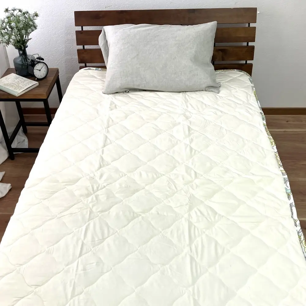 【訳あり 数量限定】消臭わた入り ガーゼプリント 敷パッド 1枚 【クイーン】160×205cm ベージュ SH-3008PQ