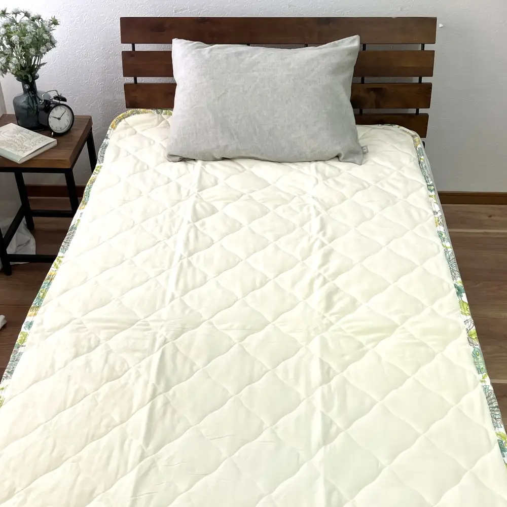 【訳あり 数量限定】ガーゼプリント 敷パッド 1枚 【ダブル】120×205cm ベージュ SH-3116PW
