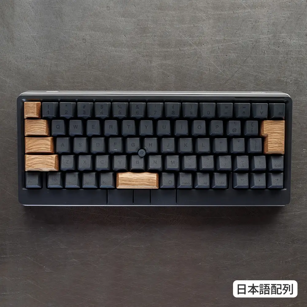 HHKB Studio専用 木製キートップ 日本語配列 オーク ／ HHKB Studio キートップ 木製キーボード オーク 無垢材 キーキャップ 木目 デザイン カスタムキーボード 静音タイピング 打鍵音改善 タイピング快適化 手触り ナチュラル素材 デスク環境 おしゃれガジェット 日本製 精密加工 ハンドメイド 経年変化 広島県 No.1231-02