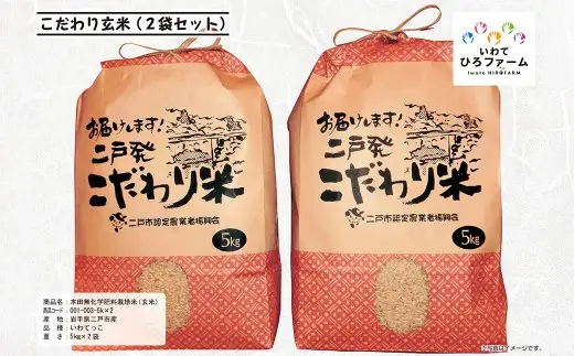 令和7年産 いわてっこ 玄米 10kg（5kg×2袋） ／ 米 お米 ご飯 飯 こめ コメ 産地直送 産地 直送 国産 岩手県産