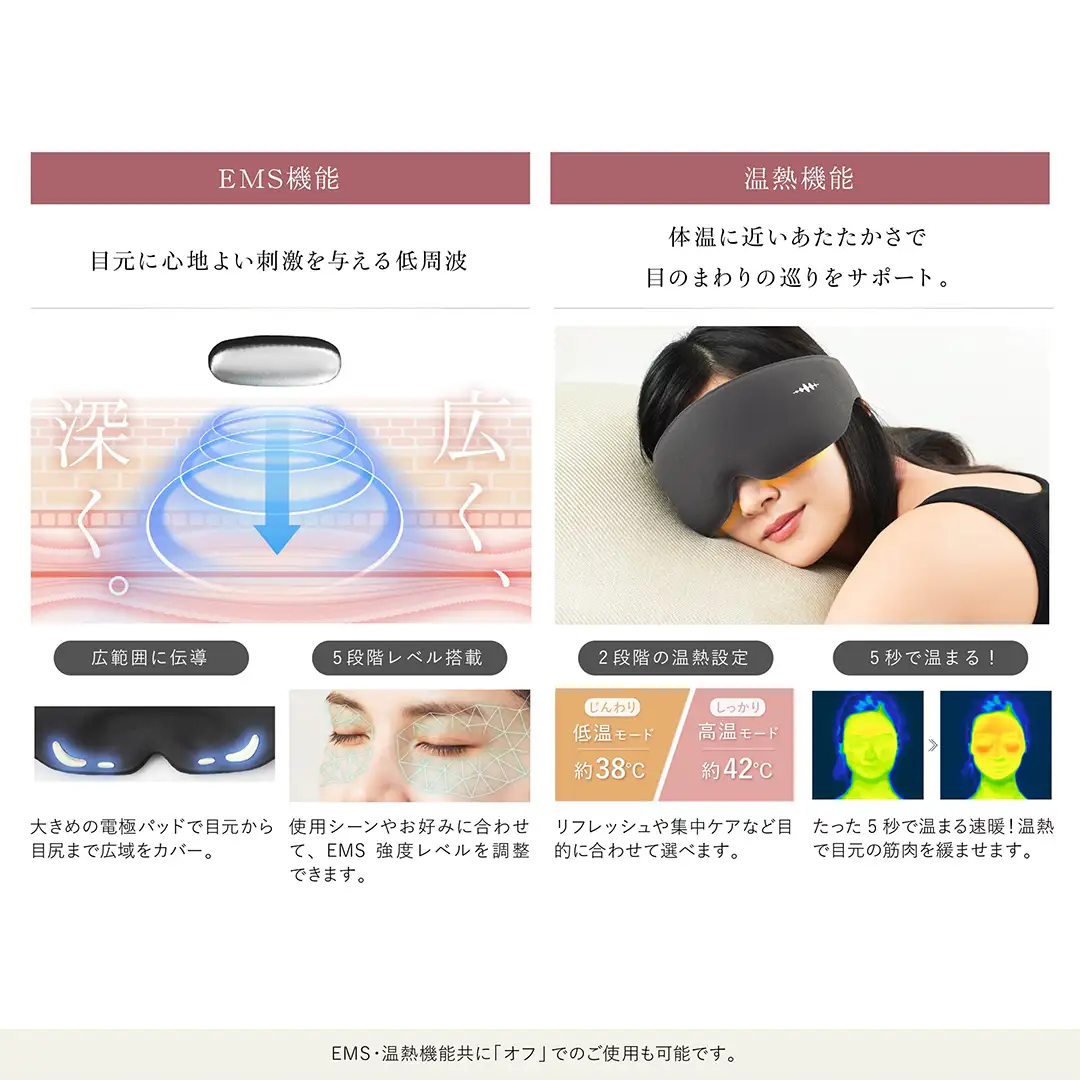 WAVE WAVE EMS HEAT EYE アイマスク ヒートアイ ( ブラック )
