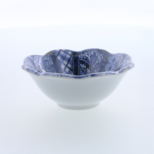 美濃焼】紺青花 こんじょうか 花型 3.3 小鉢 5個セット【カネ定製陶