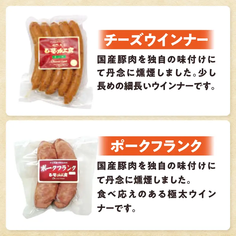 ひむか工房バラエティセットC(ギフト箱入) 5種 ウインナー フランク ハム