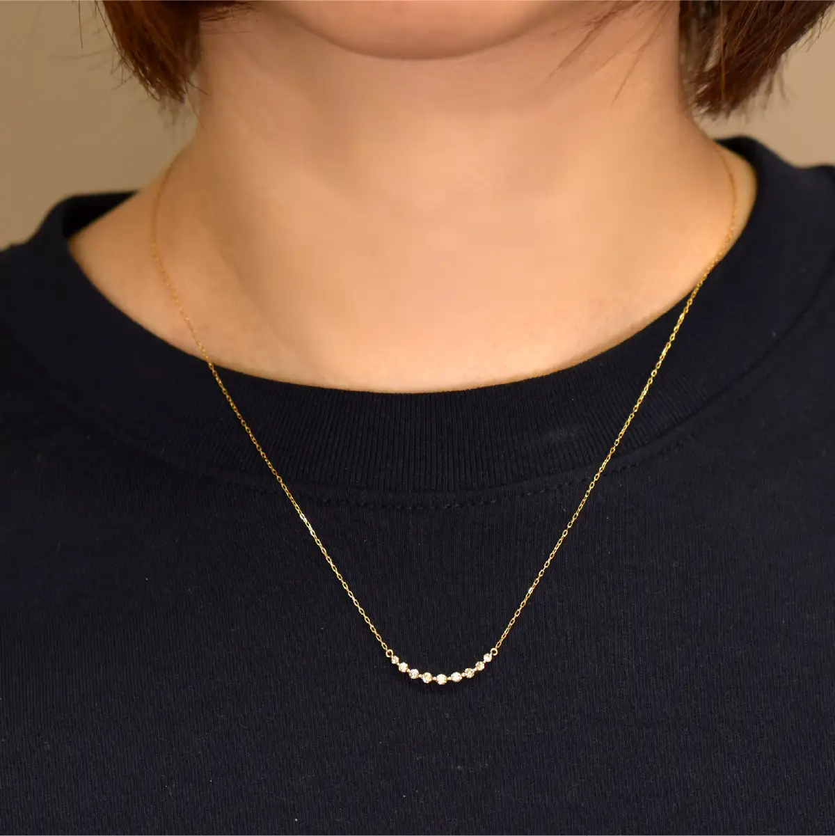 0.2ｃｔ 10金 ラインネックレス イエローゴールド 管理番号RTJ-037 246-008-a