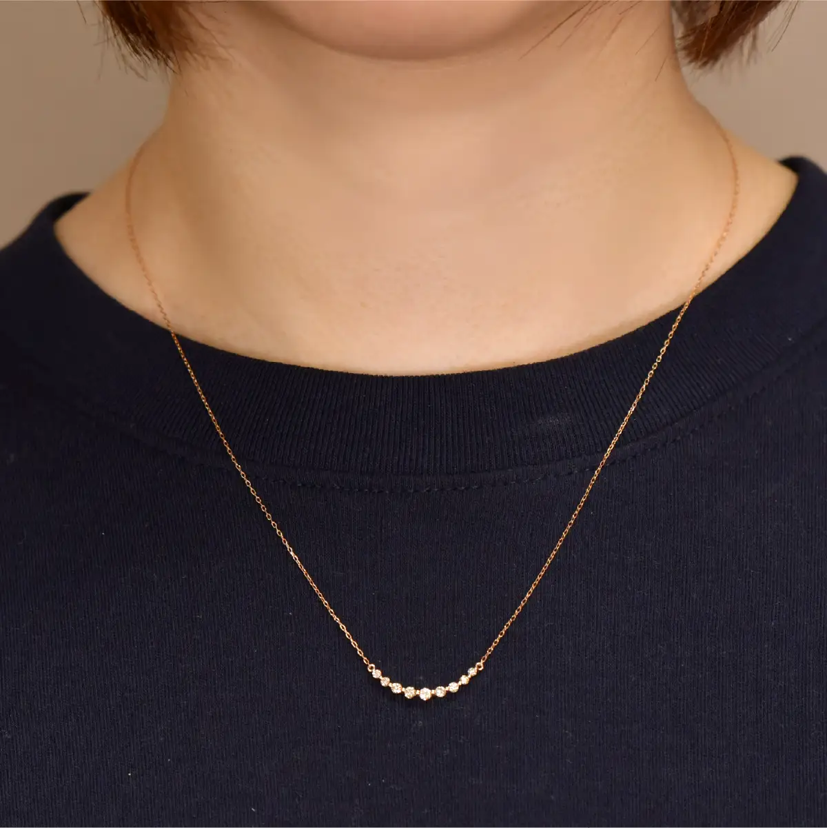 0.2ｃｔ 10金 ラインネックレス ピンクゴールド 管理番号RTJ-037 246-008-b
