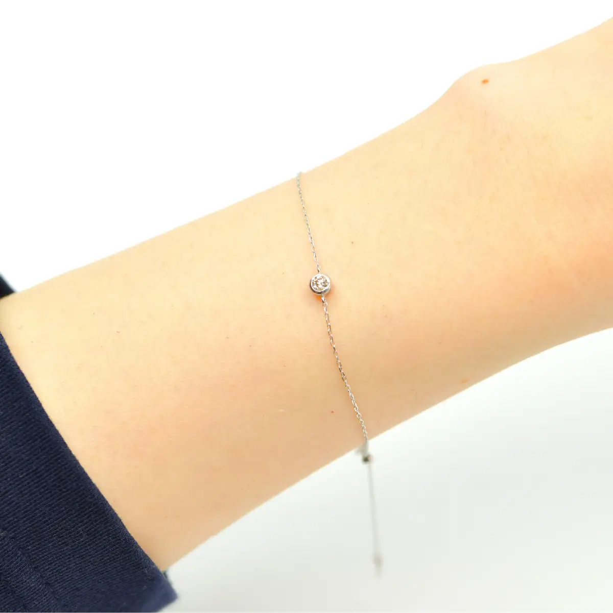 0.1ｃｔ 18金 ブレスレット ホワイトゴールド 管理番号RTJ-050 246-009-b