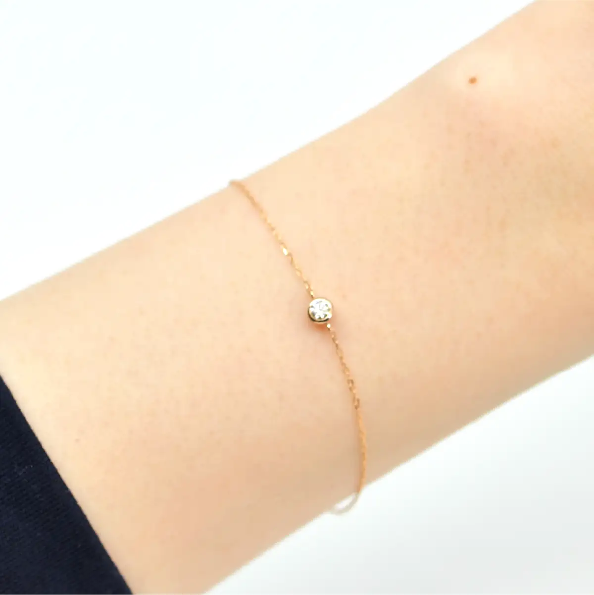 0.1ｃｔ 18金 ブレスレット ピンクゴールド 管理番号RTJ-050 246-009-c