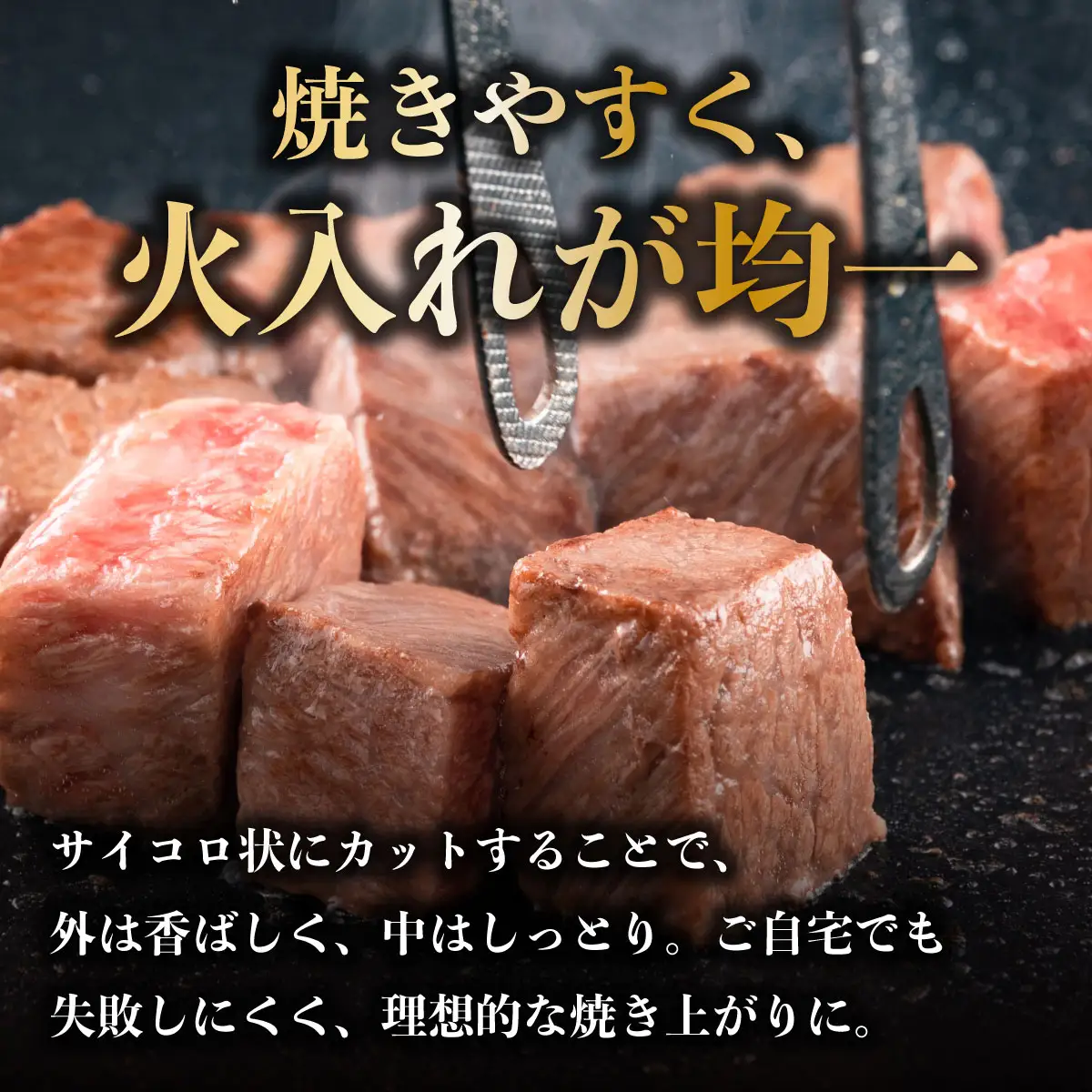 佐賀県産黒毛和牛サイコロヒレステーキ600g【42yc-032】