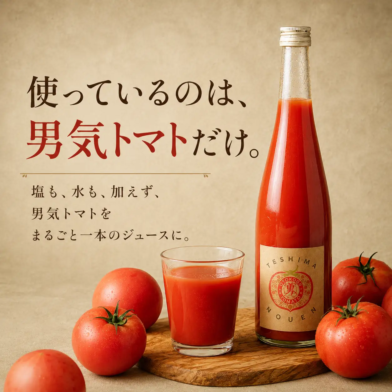 トマトジュース 手島農園 男気トマトジュース 500ml × 2本 