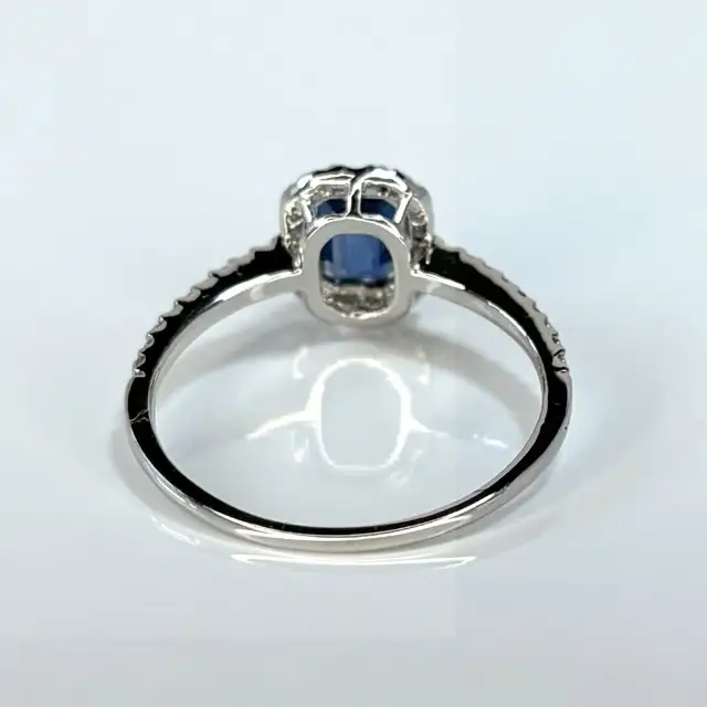 プラチナ サファイア ダイヤ取巻 リング　R0001