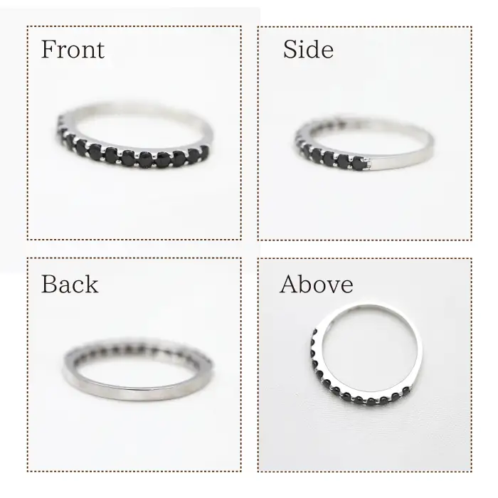 指輪 プラチナ PT900 ハーフエタニティ リング ブラックダイヤモンド 0.5ct メンズ レディース  5～22号 シンプル ジュエリー山梨県 南アルプス市 【180-ptm】 ALPAZ195